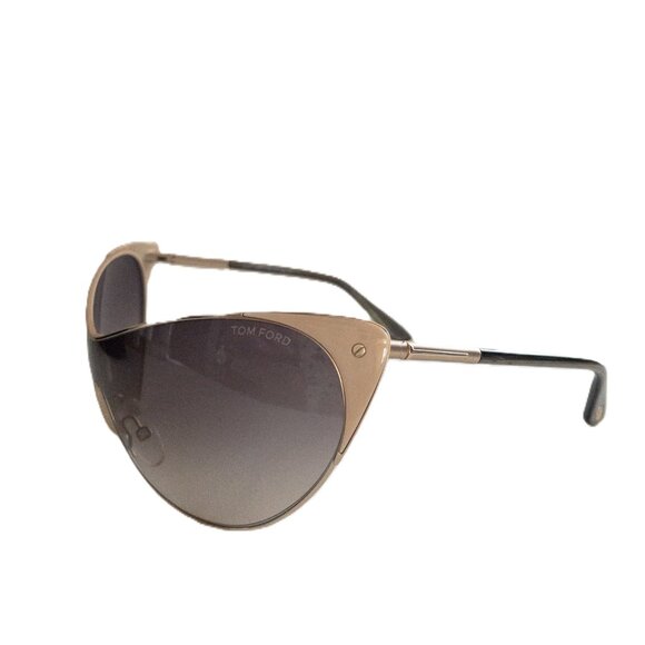 Tom Ford Vanda Oversized Sunglasses UV Cat Eye Nude Gold Vacation Summer - Picture 9 of 16